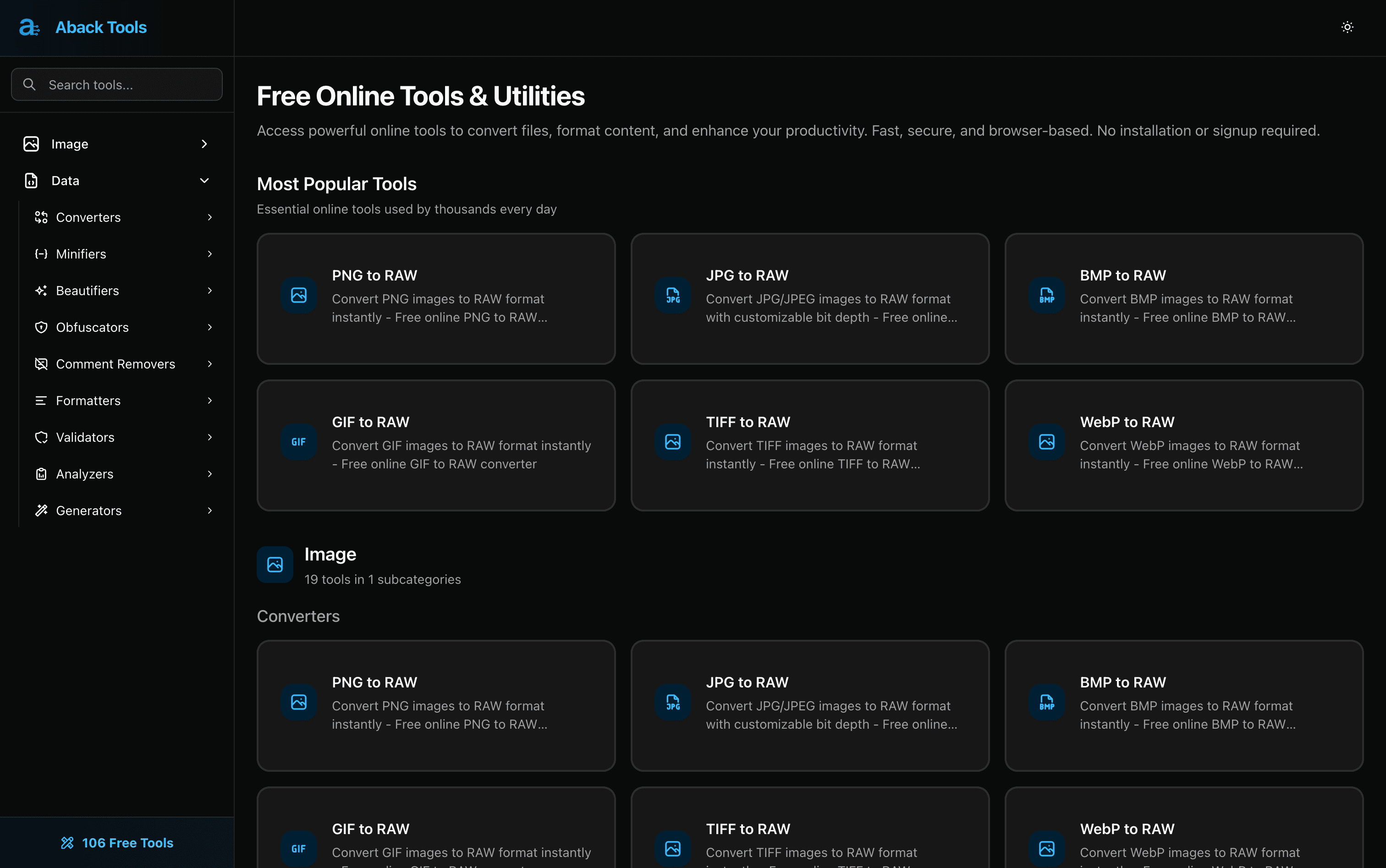 Aback Tools - Free Online Tools & Utilities screenshot 2
