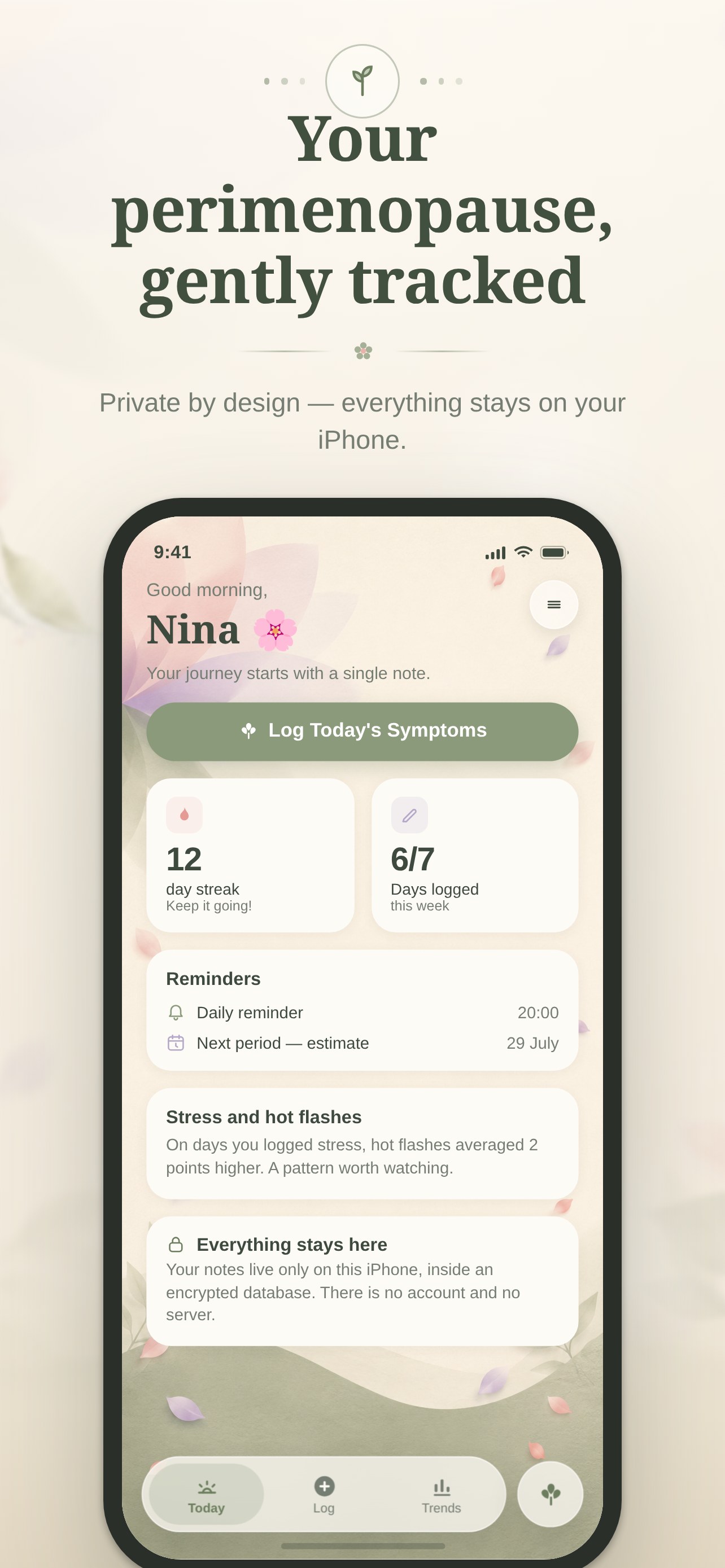PeriWise: Your private perimenopause companion screenshot 1